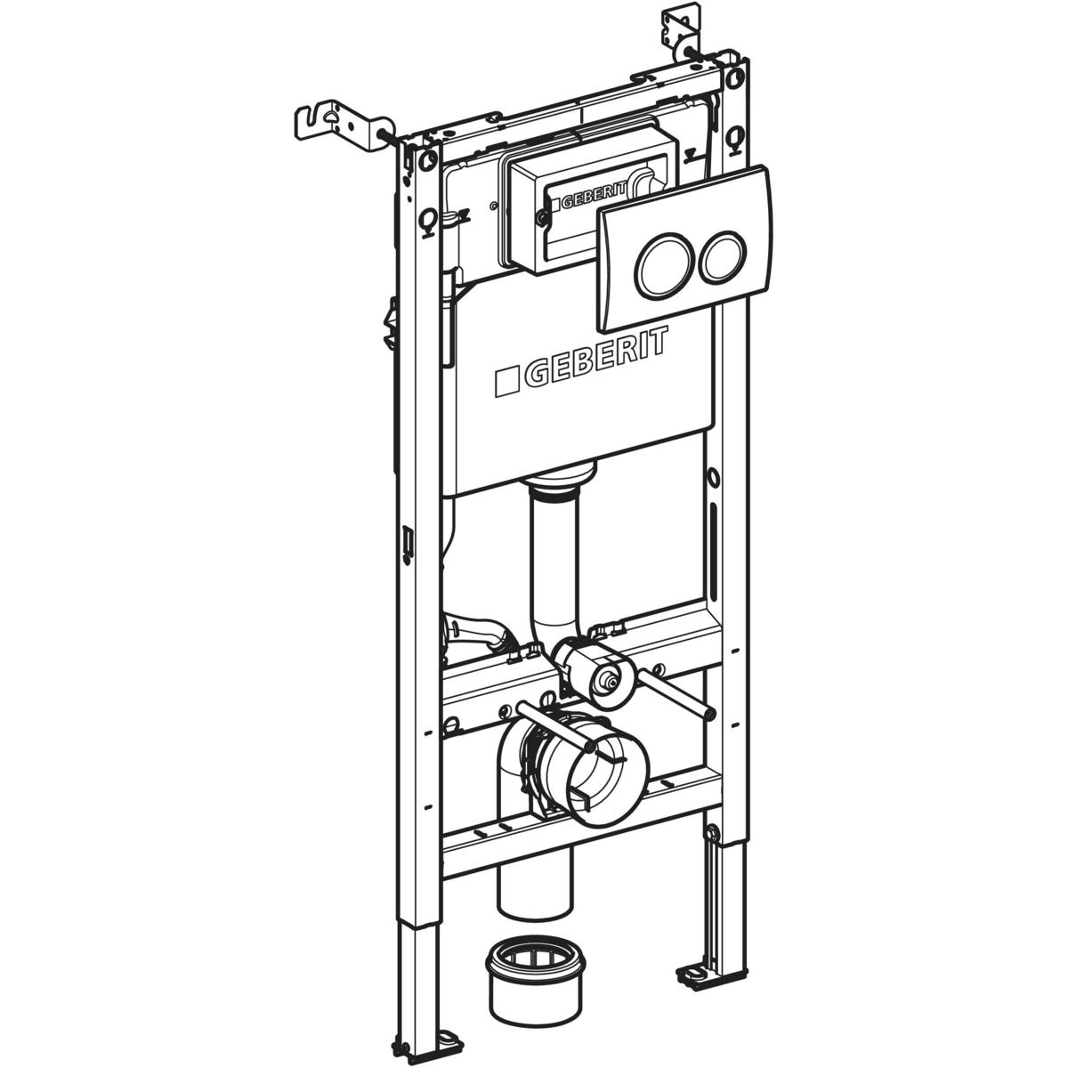Seinaraam Duofix 112cm + Delta loputuspaak 12cm, Delta20 loputusnupp - Image 2
